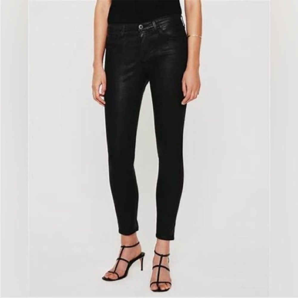 AG ADRIANO GOLDSCHMIED Legging Ankle Super Skinny Leatherette Jean Size 24R New